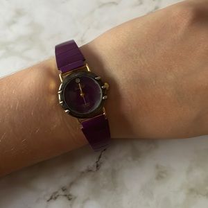 Purple dainty wrist watch for women
